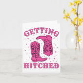 Het krijgen van Hitched Bride Groom Westerne bruil Kaart (Gele Bloem)