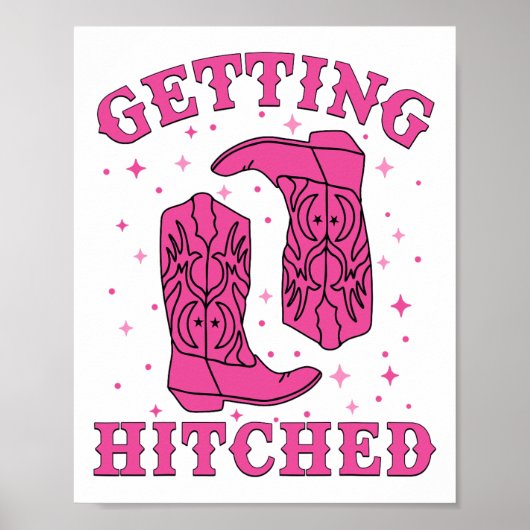 Het krijgen van Hitched Bride Groom Westerne bruil Poster (Voorkant)