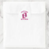 Het krijgen van Hitched Bride Groom Westerne bruil Ronde Sticker (Tas)