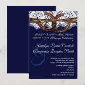 Het krijgen van Hitched Navy Hoefijzer Wedding Uit Kaart (Voorkant / Achterkant)