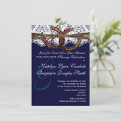 Het krijgen van Hitched Navy Hoefijzer Wedding Uit Kaart (Staand voorkant)