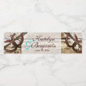 Het krijgen van Hitched Wood Hoefijzers Wedding no Waterfles Etiket (Enkel label)