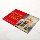 Het krijgen van Kolen Goud Grappige Foto Kerstmis Folie Feestdagenkaart (Gedraaid)