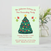 Het krijgen van Lit Boom die Kerstfeest decorreert Kaart (Staand voorkant)