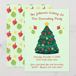 Het krijgen van Lit Boom die Kerstfeest decorreert Kaart