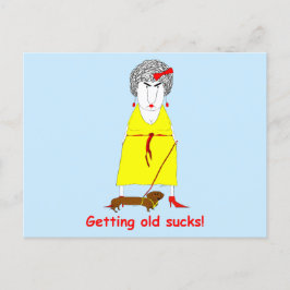 Het krijgen van Old Funny Crabby Old Woman Briefka Feestdagenkaart