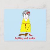 Het krijgen van Old Funny Crabby Old Woman Briefka Feestdagenkaart (Voorkant)