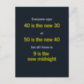 Het krijgen van Oud / 9 is de Nieuwe Midnight Briefkaart (Voorkant)