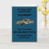 Het krijgen van oude 50e verjaardag grap Vintage a Kaart (Gele Bloem)