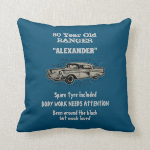 Het krijgen van oude 50e verjaardag grap Vintage a Kussen
