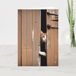 Het krijgen van oude verjaardag schuur kat kaart