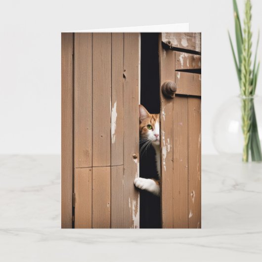 Het krijgen van oude verjaardag schuur kat kaart (Voorkant)