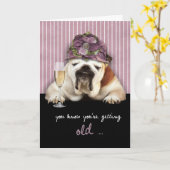 het krijgen van oudere, gelukkige verjaardag, kaart (Gele Bloem)