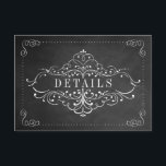 Het  krijtbord bruiloft - Detail Informatiekaartje<br><div class="desc">Het  Chalkboard bruiloft Collectie - Detail Kaart - Informatie Kaart - Accommodatie Kaart - Richting Kaart - Bruiloft Website Kaart - Gift Registry Kaart - Wishing Well Kaart - Insert Kaart.</div>