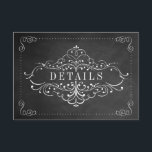 Het  krijtbord bruiloft - Detail Informatiekaartje<br><div class="desc">Het  Chalkboard bruiloft Collectie - Detail Kaart - Informatie Kaart - Accommodatie Kaart - Richting Kaart - Bruiloft Website Kaart - Gift Registry Kaart - Wishing Well Kaart - Insert Kaart.</div>