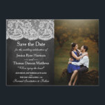 Het krijtbord & kant bruiloft Collectie Foto Save The Date<br><div class="desc">Vier in stijl met deze elegante en zeer trendy bruiloft bewaar de datumkaarten. Dit ontwerp is gemakkelijk te personaliseren met uw eigen foto en formulering en uw gasten zullen blij zijn wanneer ze deze fantastische save de data ontvangen. Overeenkomende bruidsartikelen zijn te vinden in het collectie.</div>