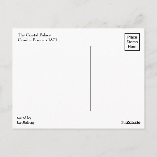 Het Kristalpaleis ~ Camille Pissarro Briefkaart (Achterkant)