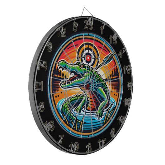 Het krokodillenmeer in Target Focus Dartbord (Voorkant Links)