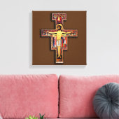 HET KROSS VAN SAN DAMIANO, HET FRANCISCAN KROSS. CANVAS AFDRUK (Insitu (Woonkamer))