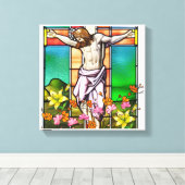 Het kruis canvas afdruk (Insitu (Houten vloer))