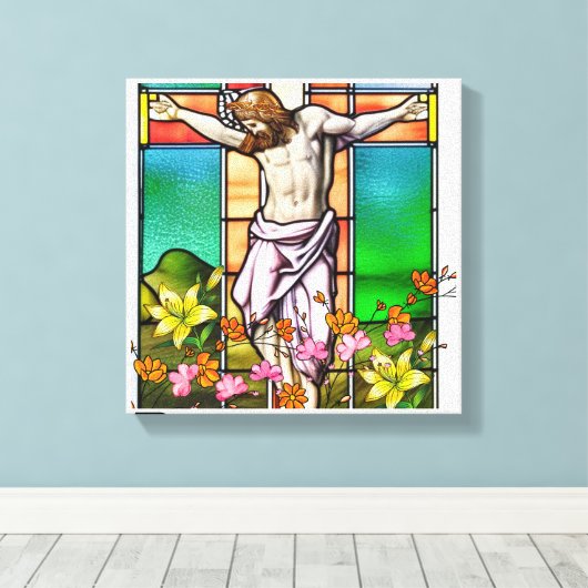 Het kruis canvas afdruk (Insitu (Houten vloer))