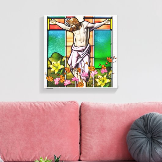 Het kruis canvas afdruk (Insitu (Woonkamer))