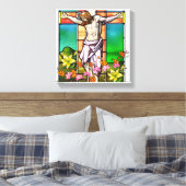 Het kruis canvas afdruk (Insitu (Slaapkamer))