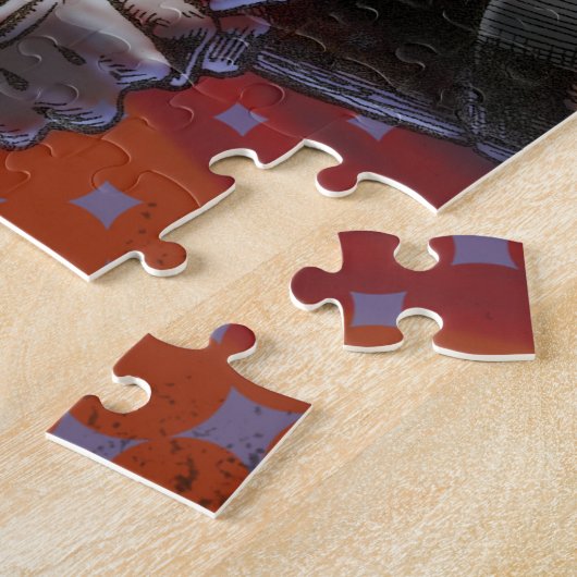 Het kruis de Creepy Clown Jigzaag Puzzle Legpuzzel (Zijkant)