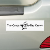 Het kruis en de kroon bumpersticker (Op auto)