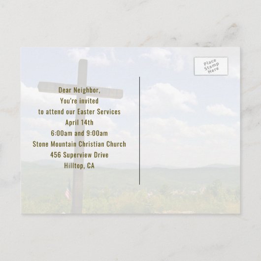 Het kruis, het Briefkaart van de Uitnodiging van (Achterkant)