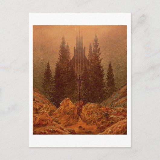 Het kruis in de bergen, 1812 (olie op doek) briefkaart (Voorkant)