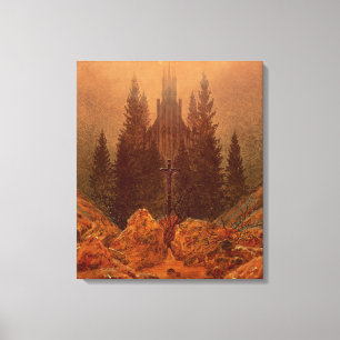 Het kruis in de bergen, 1812 (olie op doek) canvas afdruk