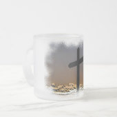 Het kruis matglas koffiemok (Voorkant links)