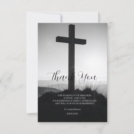 Het kruis op een heuvel bedankkaart (Voorkant)