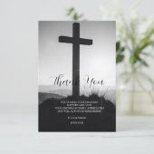 Het kruis op een heuvel bedankkaart (Staand voorkant)