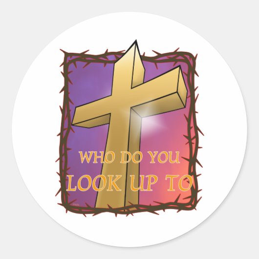 Het kruis ronde sticker (Voorkant)