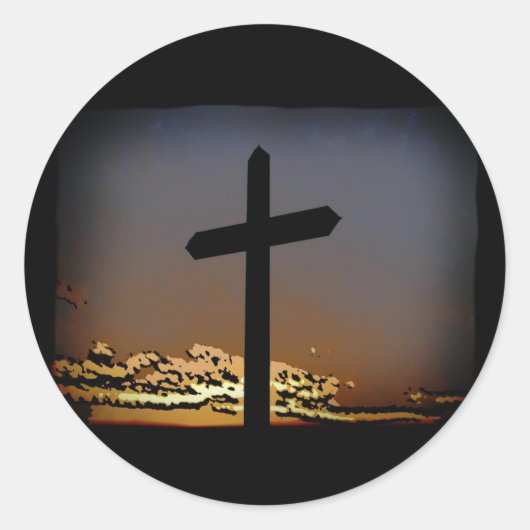 Het kruis ronde sticker (Voorkant)