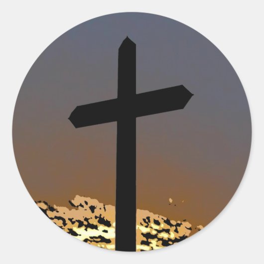 Het kruis ronde sticker (Voorkant)