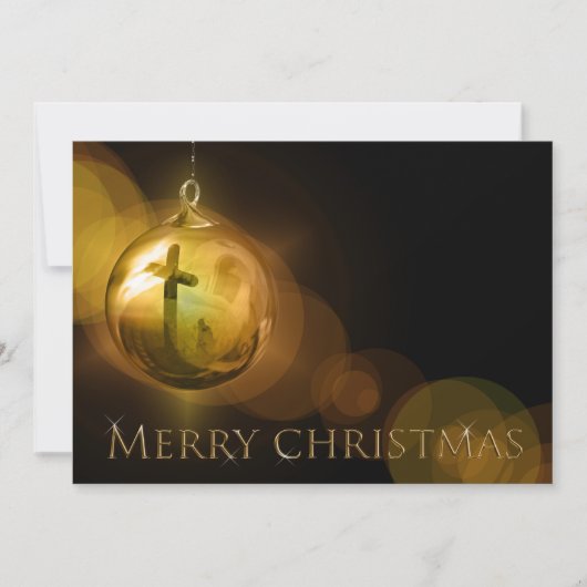 Het kruis van Christus Ornament Reflection Geperso Feestdagenkaart (Voorkant)