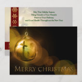 Het kruis van Christus Ornament Reflection Geperso Feestdagenkaart (Voorkant / Achterkant)