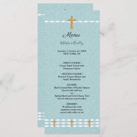 Het kruis van het Lichte Jezus Christus Wedding Me Programmakaart (Voorkant / Achterkant)