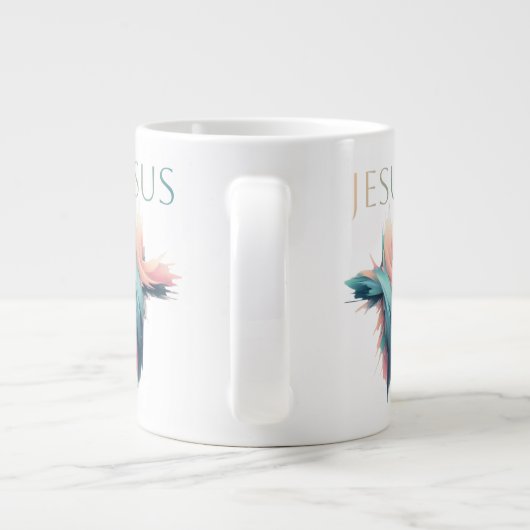 Het kruis van Jezus in het Abstract Grote Koffiekop (Achterkant)