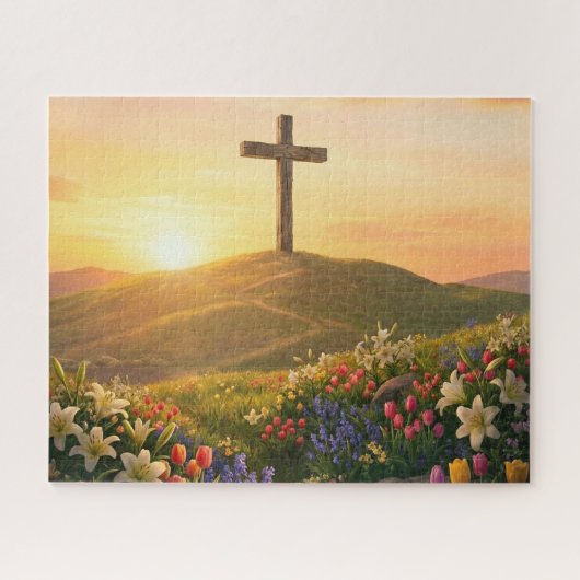 Het kruis van Jezus Paas Legpuzzel (Horizontaal)
