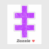 Het kruis van Lotharingen ( paarse) Sticker (Vel)