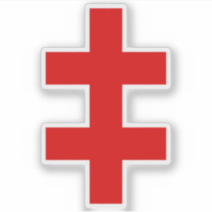 Het kruis van Lotharingen (rood) Sticker