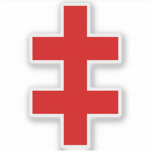 Het kruis van Lotharingen (rood) Sticker (Voorkant)