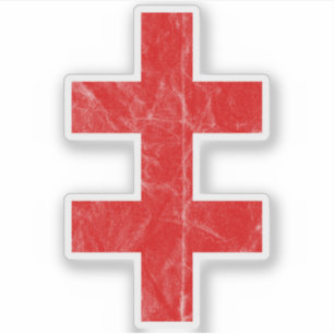Het kruis van Lotharingen ( rood) Sticker