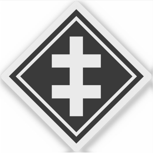 Het kruis van Lotharingen - v2 (wit) Sticker (Voorkant)