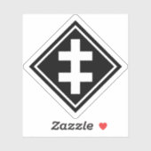 Het kruis van Lotharingen - v2 (wit) Sticker (Vel)