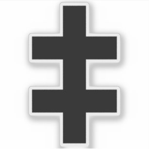 Het kruis van Lotharingen (zwart) Sticker